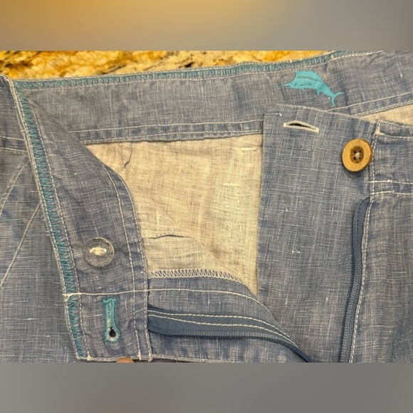 Tommy Bahama Sea Glass 100% Linen Cropped Pants Women’s Size 8 - Picture 4 of 9